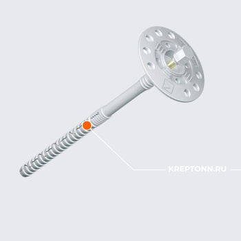 Дюбель KI-260N с длинной распорной частью со стальным гвоздём 4,9мм с термоголовкой
