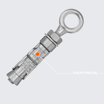 Анкерный болт (гильза) RAWLBOLT Ø 10 с круглым крюком, белый цинк