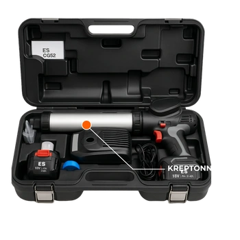 HIMTEX Автоматический пистолет для картриджей 300мл аккум. в спец. кейсе